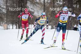 14.03.2021, Engadin, Switzerland (SUI): Jessie Diggins (USA), Yulia Stupak (RUS), (l-r)  - FIS world cup cross-country, pursuit women, Engadin (SUI). www.nordicfocus.com. © Modica/NordicFocus. Every downloaded picture is fee-liable.