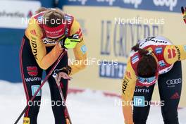 14.03.2021, Engadin, Switzerland (SUI): Laura Gimmler (GER), Katharina Hennig (GER), (l-r)  - FIS world cup cross-country, pursuit women, Engadin (SUI). www.nordicfocus.com. © Modica/NordicFocus. Every downloaded picture is fee-liable.