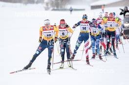 14.03.2021, Engadin, Switzerland (SUI): Victoria Carl (GER), Katharina Hennig (GER), Rosie Brennan (USA), (l-r)  - FIS world cup cross-country, pursuit women, Engadin (SUI). www.nordicfocus.com. © Modica/NordicFocus. Every downloaded picture is fee-liable.
