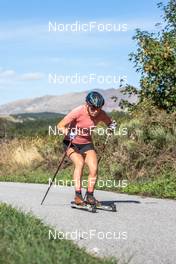 22.09.2021, Font-Romeu, France (FRA): Juliette Ducordeau (FRA) - Cross-Country training, Font-Romeu (FRA). www.nordicfocus.com. © Leo Authamayou/NordicFocus. Every downloaded picture is fee-liable.