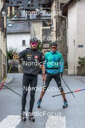 16.09.2021, Font-Romeu, France (FRA): Hugo Lapalus (FRA), Maurice Manificat (FRA), (l-r) - Cross-Country training, Font-Romeu (FRA). www.nordicfocus.com. © Leo Authamayou/NordicFocus. Every downloaded picture is fee-liable.