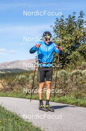 22.09.2021, Font-Romeu, France (FRA): Lucas Chanavat (FRA) - Cross-Country training, Font-Romeu (FRA). www.nordicfocus.com. © Leo Authamayou/NordicFocus. Every downloaded picture is fee-liable.