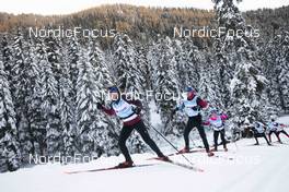 08.11.2021, Davos, Switzerland (SUI): Laurien van der Graaff (SUI), Cyril Faehndrich (SUI), Nadine Faehndrich (SUI), (l-r) - Cross-Country training, Snowfarming Track, Davos (SUI). www.nordicfocus.com. © Manzoni/NordicFocus. Every downloaded picture is fee-liable.