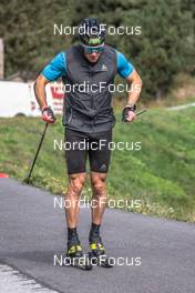 21.09.2021, Font-Romeu, France (FRA): Lucas Chanavat (FRA) - Cross-Country training, Font-Romeu (FRA). www.nordicfocus.com. © Leo Authamayou/NordicFocus. Every downloaded picture is fee-liable.