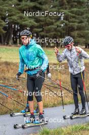 16.09.2021, Font-Romeu, France (FRA): Maurice Manificat (FRA), Hugo Lapalus (FRA), (l-r) - Cross-Country training, Font-Romeu (FRA). www.nordicfocus.com. © Leo Authamayou/NordicFocus. Every downloaded picture is fee-liable.