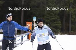 01.11.2021, Davos, Switzerland (SUI): Ueli Schnider (SUI), Christoph Eigenmann (SUI), (l-r) - Cross-Country training, snowfarming track, Davos (SUI). www.nordicfocus.com. © Manzoni/NordicFocus. Every downloaded picture is fee-liable.