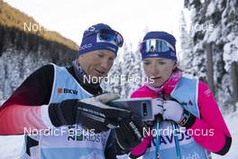08.11.2021, Davos, Switzerland (SUI): Toni Livers (SUI), Nadine Faehndrich (SUI), (l-r) - Cross-Country training, Snowfarming Track, Davos (SUI). www.nordicfocus.com. © Manzoni/NordicFocus. Every downloaded picture is fee-liable.