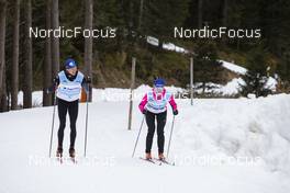 01.11.2021, Davos, Switzerland (SUI): Candide Pralong (SUI), Nadine Faehndrich (SUI), (l-r) - Cross-Country training, snowfarming track, Davos (SUI). www.nordicfocus.com. © Manzoni/NordicFocus. Every downloaded picture is fee-liable.