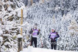 02.11.2021, Davos, Switzerland (SUI): Martin Collet (FRA), Enora Latulliere (FRA) - Cross-Country training, Snowfarming track, Davos (SUI). www.nordicfocus.com. © Manzoni/NordicFocus. Every downloaded picture is fee-liable.