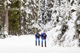 02.11.2021, Davos, Switzerland (SUI): Jovian Hediger (SUI), Candide Pralong (SUI), (l-r) - Cross-Country training, Snowfarming track, Davos (SUI). www.nordicfocus.com. © Manzoni/NordicFocus. Every downloaded picture is fee-liable.