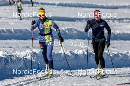 17.10.2021, Ramsau, Austria (AUT): Lisa Lohmann (GER), Katherine Sauerbrey (GER), (l-r) - Cross-Country training, Ramsau (AUT). www.nordicfocus.com. © Volk/NordicFocus. Every downloaded picture is fee-liable.