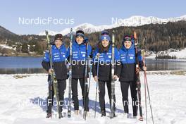 09.11.2021, Davos, Switzerland (SUI): Flora Dolci (FRA), Delphine Claudel (FRA), Lena Quintin (FRA), Juliette Ducordeau (FRA)(l-r) - Cross-Country training, Davos (SUI). www.nordicfocus.com. © Manzoni/NordicFocus. Every downloaded picture is fee-liable.