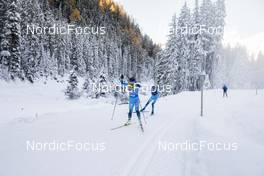 08.11.2021, Davos, Switzerland (SUI): Flora Dolci (FRA), Delphine Claudel (FRA), (l-r) - Cross-Country training, Snowfarming Track, Davos (SUI). www.nordicfocus.com. © Manzoni/NordicFocus. Every downloaded picture is fee-liable.