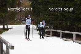 01.11.2021, Davos, Switzerland (SUI): Beda Klee (SUI), Roman Furger (SUI), (l-r) - Cross-Country training, snowfarming track, Davos (SUI). www.nordicfocus.com. © Manzoni/NordicFocus. Every downloaded picture is fee-liable.