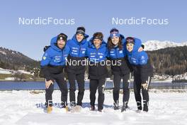 09.11.2021, Davos, Switzerland (SUI): Flora Dolci (FRA), Delphine Claudel (FRA), Lena Quintin (FRA), Juliette Ducordeau (FRA)(l-r) - Cross-Country training, Davos (SUI). www.nordicfocus.com. © Manzoni/NordicFocus. Every downloaded picture is fee-liable.