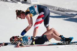 02.03.2021, Oberstdorf, Germany (GER): Sadie Maubet Bjornsen (USA), Jessie Diggins (USA) - FIS nordic world ski championships cross-country, 10km women, Oberstdorf (GER). www.nordicfocus.com. © Modica/NordicFocus. Every downloaded picture is fee-liable.