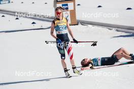 02.03.2021, Oberstdorf, Germany (GER): Jessie Diggins (USA), Sadie Maubet Bjornsen (USA) - FIS nordic world ski championships cross-country, 10km women, Oberstdorf (GER). www.nordicfocus.com. © Modica/NordicFocus. Every downloaded picture is fee-liable.