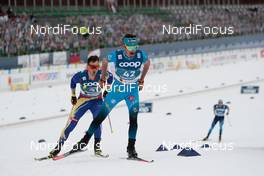 03.03.2021, Oberstdorf, Germany (GER): Paul Constantin Pepene (ROU), Hugo Lapalus (FRA), (l-r)  - FIS nordic world ski championships cross-country, 15km men, Oberstdorf (GER). www.nordicfocus.com. © Modica/NordicFocus. Every downloaded picture is fee-liable.