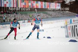 03.03.2021, Oberstdorf, Germany (GER): Hiroyuki Miyazawa (JPN), Andrew Musgrave (GBR), (l-r) - FIS nordic world ski championships cross-country, 15km men, Oberstdorf (GER). www.nordicfocus.com. © Modica/NordicFocus. Every downloaded picture is fee-liable.