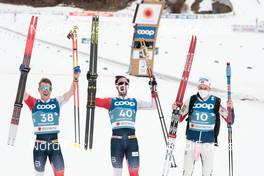 03.03.2021, Oberstdorf, Germany (GER): Simen Hegstad Krueger (NOR), Hans Christer Holund (NOR), Harald Oestberg Amundsen (NOR), (l-r)  - FIS nordic world ski championships cross-country, 15km men, Oberstdorf (GER). www.nordicfocus.com. © Modica/NordicFocus. Every downloaded picture is fee-liable.