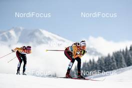 06.03.2021, Oberstdorf, Germany (GER): Sofie Krehl (GER), Pia Fink (GER), (l-r) - FIS nordic world ski championships cross-country, 30km women, Oberstdorf (GER). www.nordicfocus.com. © Modica/NordicFocus. Every downloaded picture is fee-liable.