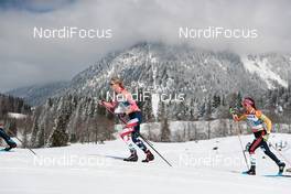 06.03.2021, Oberstdorf, Germany (GER): Hailey Swirbul (USA), Sofie Krehl (GER), (l-r)  - FIS nordic world ski championships cross-country, 30km women, Oberstdorf (GER). www.nordicfocus.com. © Modica/NordicFocus. Every downloaded picture is fee-liable.