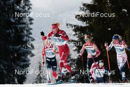 06.03.2021, Oberstdorf, Germany (GER): Anne Kjersti Kalvaa (NOR), Tatiana Sorina (RSF), Hailey Swirbul (USA), Emma Ribom (SWE), (l-r)  - FIS nordic world ski championships cross-country, 30km women, Oberstdorf (GER). www.nordicfocus.com. © Modica/NordicFocus. Every downloaded picture is fee-liable.