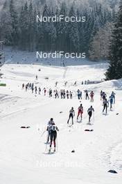 06.03.2021, Oberstdorf, Germany (GER): Masako Ishida (JPN), Dahria Beatty (CAN), Sophia Laukli (USA), Alisa Zhambalova (RSF), Petra Novakova (CZE), Petra Hyncicova (CZE), (l-r)  - FIS nordic world ski championships cross-country, 30km women, Oberstdorf (GER). www.nordicfocus.com. © Modica/NordicFocus. Every downloaded picture is fee-liable.