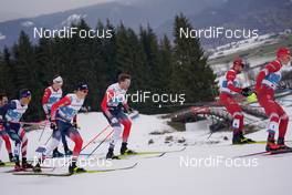 07.03.2021, Oberstdorf, Germany (GER): Scott Patterson (USA), Johannes Hoesflot Klaebo (NOR), Emil Iversen (NOR), Alexey Chervotkin (RSF), (l-r)  - FIS nordic world ski championships cross-country, 50km men, Oberstdorf (GER). www.nordicfocus.com. © Modica/NordicFocus. Every downloaded picture is fee-liable.