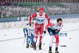 07.03.2021, Oberstdorf, Germany (GER): Jens Burman (SWE), Alexander Bolshunov (RSF), (l-r)  - FIS nordic world ski championships cross-country, 50km men, Oberstdorf (GER). www.nordicfocus.com. © Modica/NordicFocus. Every downloaded picture is fee-liable.