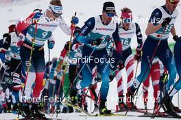 07.03.2021, Oberstdorf, Germany (GER): Simen Hegstad Krueger (NOR), Dario Cologna (SUI), Gus Schumacher (USA), Candide Pralong (SUI), (l-r)  - FIS nordic world ski championships cross-country, 50km men, Oberstdorf (GER). www.nordicfocus.com. © Modica/NordicFocus. Every downloaded picture is fee-liable.