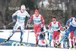 07.03.2021, Oberstdorf, Germany (GER): Jens Burman (SWE), Alexander Bolshunov (RSF), Evgeniy Belov (RSF), (l-r)  - FIS nordic world ski championships cross-country, 50km men, Oberstdorf (GER). www.nordicfocus.com. © Modica/NordicFocus. Every downloaded picture is fee-liable.