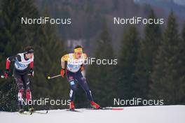 07.03.2021, Oberstdorf, Germany (GER): Remi Drolet (CAN), Janosch Brugger (GER), (l-r)  - FIS nordic world ski championships cross-country, 50km men, Oberstdorf (GER). www.nordicfocus.com. © Modica/NordicFocus. Every downloaded picture is fee-liable.
