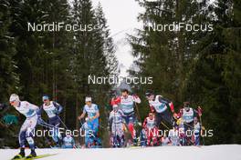 07.03.2021, Oberstdorf, Germany (GER): Imanol Rojo (ESP), Clement Parisse (FRA), Hans Christer Holund (NOR), Antoine Cyr (CAN), Philippe Boucher (CAN) - FIS nordic world ski championships cross-country, 50km men, Oberstdorf (GER). www.nordicfocus.com. © Thibaut/NordicFocus. Every downloaded picture is fee-liable.