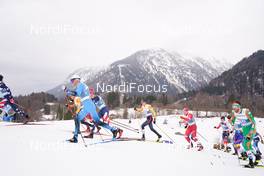 07.03.2021, Oberstdorf, Germany (GER): Maurice Manificat (FRA), Friedrich Moch (GER), Ilia Semikov (RSF), Thomas Maloney Westgaard (IRL), (l-r)  - FIS nordic world ski championships cross-country, 50km men, Oberstdorf (GER). www.nordicfocus.com. © Thibaut/NordicFocus. Every downloaded picture is fee-liable.