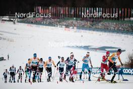 07.03.2021, Oberstdorf, Germany (GER): Jonas Dobler (GER), David Norris (USA), Friedrich Moch (GER), Ilia Semikov (RSF), Imanol Rojo (ESP), Jens Burman (SWE) - FIS nordic world ski championships cross-country, 50km men, Oberstdorf (GER). www.nordicfocus.com. © Modica/NordicFocus. Every downloaded picture is fee-liable.