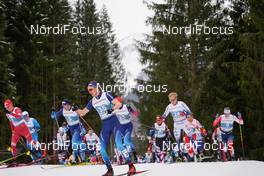 07.03.2021, Oberstdorf, Germany (GER): Dario Cologna (SUI), Candide Pralong (SUI), Bjoern Sandstroem (SWE), Simen Hegstad Krueger (NOR), (l-r)  - FIS nordic world ski championships cross-country, 50km men, Oberstdorf (GER). www.nordicfocus.com. © Thibaut/NordicFocus. Every downloaded picture is fee-liable.