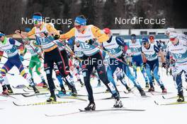 07.03.2021, Oberstdorf, Germany (GER): Jonas Dobler (GER), Lucas Boegl (GER), Jens Burman (SWE), (l-r)  - FIS nordic world ski championships cross-country, 50km men, Oberstdorf (GER). www.nordicfocus.com. © Modica/NordicFocus. Every downloaded picture is fee-liable.