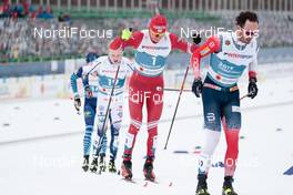 07.03.2021, Oberstdorf, Germany (GER): Alexander Bolshunov (RSF), Hans Christer Holund (NOR), (l-r)  - FIS nordic world ski championships cross-country, 50km men, Oberstdorf (GER). www.nordicfocus.com. © Modica/NordicFocus. Every downloaded picture is fee-liable.