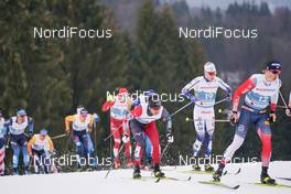 07.03.2021, Oberstdorf, Germany (GER): Jens Burman (SWE), Johannes Hoesflot Klaebo (NOR), (l-r), Keishin Yoshida (JPN), (l-r)  - FIS nordic world ski championships cross-country, 50km men, Oberstdorf (GER). www.nordicfocus.com. © Thibaut/NordicFocus. Every downloaded picture is fee-liable.