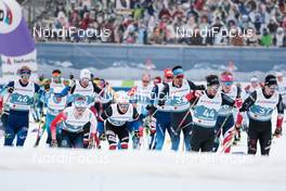07.03.2021, Oberstdorf, Germany (GER): Juho Mikkonen (FIN), Emil Iversen (NOR), Adam Fellner (CZE), Philippe Boucher (CAN), Antoine Cyr (CAN), (l-r)  - FIS nordic world ski championships cross-country, 50km men, Oberstdorf (GER). www.nordicfocus.com. © Modica/NordicFocus. Every downloaded picture is fee-liable.
