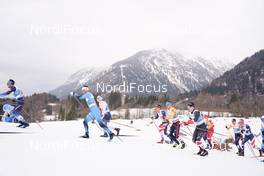 07.03.2021, Oberstdorf, Germany (GER): Imanol Rojo (ESP), Jean Marc Gaillard (FRA), Simen Hegstad Krueger (NOR), Scott Patterson (USA), Jonas Dobler (GER), Antoine Cyr (CAN), Friedrich Moch (GER) - FIS nordic world ski championships cross-country, 50km men, Oberstdorf (GER). www.nordicfocus.com. © Thibaut/NordicFocus. Every downloaded picture is fee-liable.