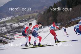 07.03.2021, Oberstdorf, Germany (GER): Emil Iversen (NOR), Johannes Hoesflot Klaebo (NOR), Alexey Chervotkin (RSF), (l-r)  - FIS nordic world ski championships cross-country, 50km men, Oberstdorf (GER). www.nordicfocus.com. © Modica/NordicFocus. Every downloaded picture is fee-liable.