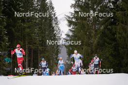 07.03.2021, Oberstdorf, Germany (GER): Alexey Chervotkin (RSF), Imanol Rojo (ESP), Clement Parisse (FRA), Jens Burman (SWE), Antoine Cyr (CAN), (l-r)  - FIS nordic world ski championships cross-country, 50km men, Oberstdorf (GER). www.nordicfocus.com. © Thibaut/NordicFocus. Every downloaded picture is fee-liable.