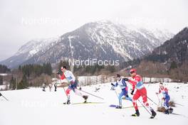 07.03.2021, Oberstdorf, Germany (GER): Hans Christer Holund (NOR), Dario Cologna (SUI), Alexey Chervotkin (RSF), (l-r)  - FIS nordic world ski championships cross-country, 50km men, Oberstdorf (GER). www.nordicfocus.com. © Thibaut/NordicFocus. Every downloaded picture is fee-liable.