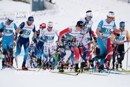 07.03.2021, Oberstdorf, Germany (GER): Maurice Manificat (FRA), Jason Rueesch (SUI), Johannes Hoesflot Klaebo (NOR), Clement Parisse (FRA), (l-r)  - FIS nordic world ski championships cross-country, 50km men, Oberstdorf (GER). www.nordicfocus.com. © Modica/NordicFocus. Every downloaded picture is fee-liable.