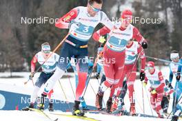 07.03.2021, Oberstdorf, Germany (GER): Simen Hegstad Krueger (NOR), Alexander Bolshunov (RSF), (l-r)  - FIS nordic world ski championships cross-country, 50km men, Oberstdorf (GER). www.nordicfocus.com. © Modica/NordicFocus. Every downloaded picture is fee-liable.