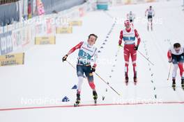 07.03.2021, Oberstdorf, Germany (GER): Johannes Hoesflot Klaebo (NOR), Alexander Bolshunov (RSF), Emil Iversen (NOR), (l-r)  - FIS nordic world ski championships cross-country, 50km men, Oberstdorf (GER). www.nordicfocus.com. © Modica/NordicFocus. Every downloaded picture is fee-liable.