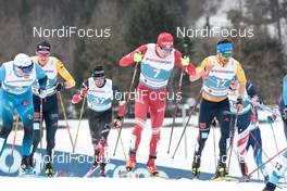 07.03.2021, Oberstdorf, Germany (GER): Friedrich Moch (GER), Antoine Cyr (CAN), Ilia Semikov (RSF), Jonas Dobler (GER), (l-r)  - FIS nordic world ski championships cross-country, 50km men, Oberstdorf (GER). www.nordicfocus.com. © Modica/NordicFocus. Every downloaded picture is fee-liable.