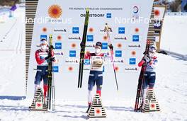 25.02.2021, Oberstdorf, Germany (GER): Erik Valnes (NOR), Johannes Hoesflot Klaebo (NOR), Haavard Solaas Taugboel (NOR), (l-r) - FIS nordic world ski championships cross-country, individual sprint, Oberstdorf (GER). www.nordicfocus.com. © Thibaut/NordicFocus. Every downloaded picture is fee-liable.